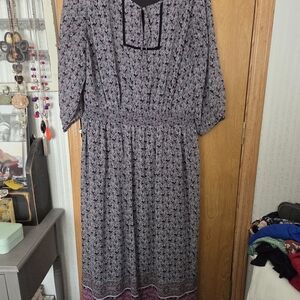 Chic Long Sleeve Floral Dress